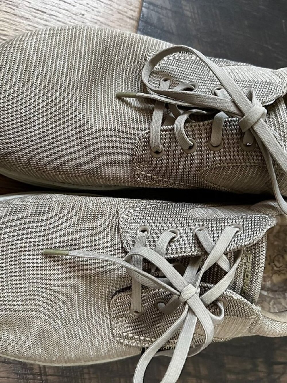 Promola Men's Wide Toe Box Knit Mesh Lace-Up Casual Sneakers, Taupe, Size 12W